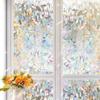 Static Shimmering Flower Window Film Light-Transmitting Window Heat Insulation Film Sun Protection Decorative Laser Sticker.