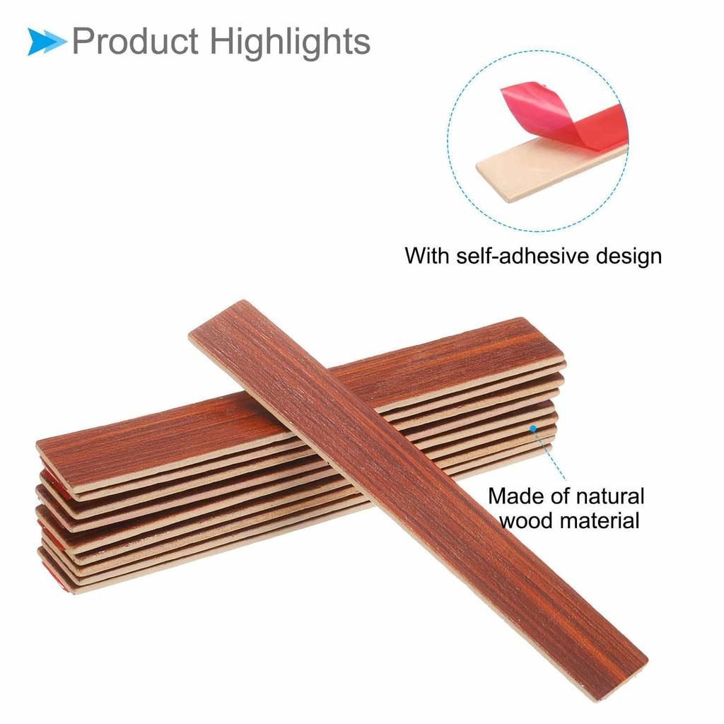 CoCud Dollhouse Flooring, 3.94 Inch Length, Self-Adhesive Wooden Flooring for Miniature Dollhouses, Peel and Stick (Red) - 40 Pieces (For Dollhouse