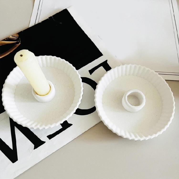 Gips Kerzenhalter Silikonform Gestreifte Tellerförmige Kerzenständerform Gips Kerzenständer Schmuck Bastelform