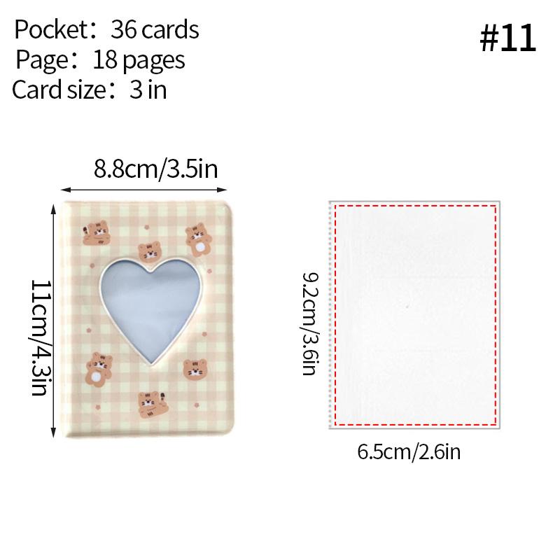 Mini Photo Album Kpop Korea Idol Star Chasing Binder Photocard Holder 3 Inch Love Heart Hollow Picture Storage Album Case