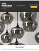 Modern Multi-Head Glass Chandelier Pendant for Dining Room