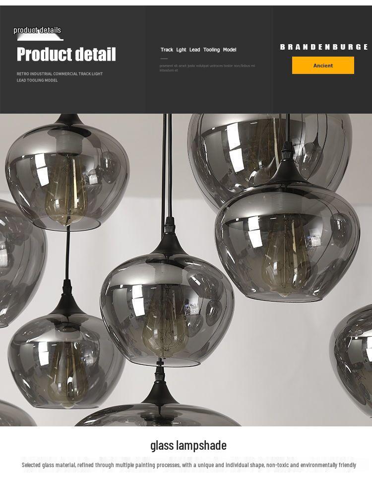 Modern Multi-Head Glass Chandelier Pendant for Dining Room
