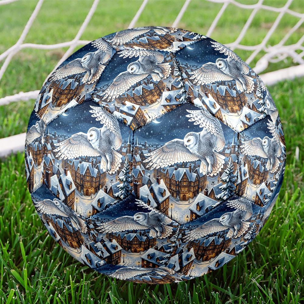 1pc Winter Night Flight Theme Soccer Ball Football, Size 5, Lightweight PVC, Outdoor Training Soccer Ball,Sports Gift t6147