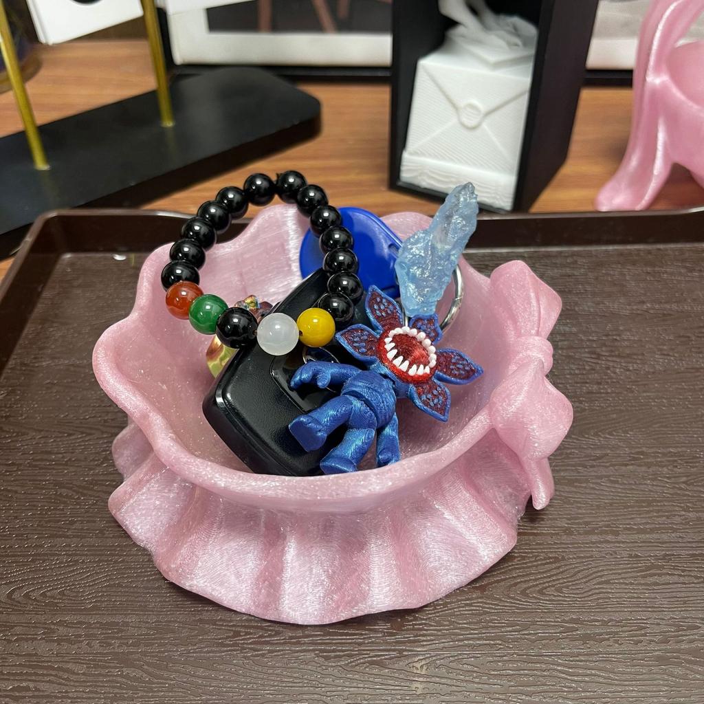 Cute Bowknot Shaped Jewelry Organizer Home Desktop Storage Tray Decor Display Holder for Ring Earrings Living Room Bedroom Decor