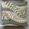 Sage Green Woven Macrame Rope Pillow Cover Coastal Boho Textured Braid Cushion Case Decor 2D Printed, Soft Peach Skin 45X45