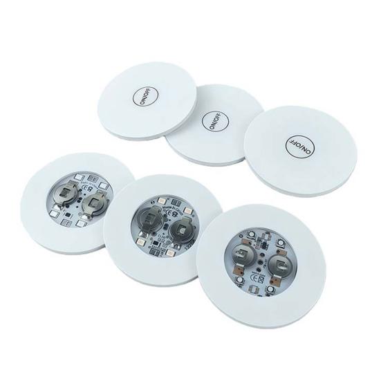 Colorful LED Coaster with 3 Light Modes Self-Adhesive Portable Drink Coaster for Beer Coffee Bar Ambience Lights Fun Home Bar Accessory