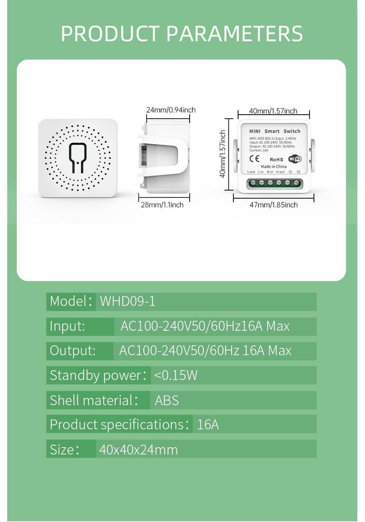 Tuya WiFi Smart Switch Disconnector with App & Voice Control Timer