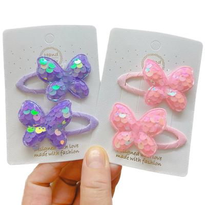 2PCS Princess Sequin Fish Scale Cute Butterfly Girls Hairpins Children Headwear Hairgrip Hair Clips Barrettes Hair Accessories