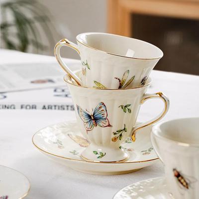 Mug Coffee Cup Saucers Set Set With Dessert Plate Spoon Insect Cup Teapot Espresso Cups Drinkware Europe Ceramic