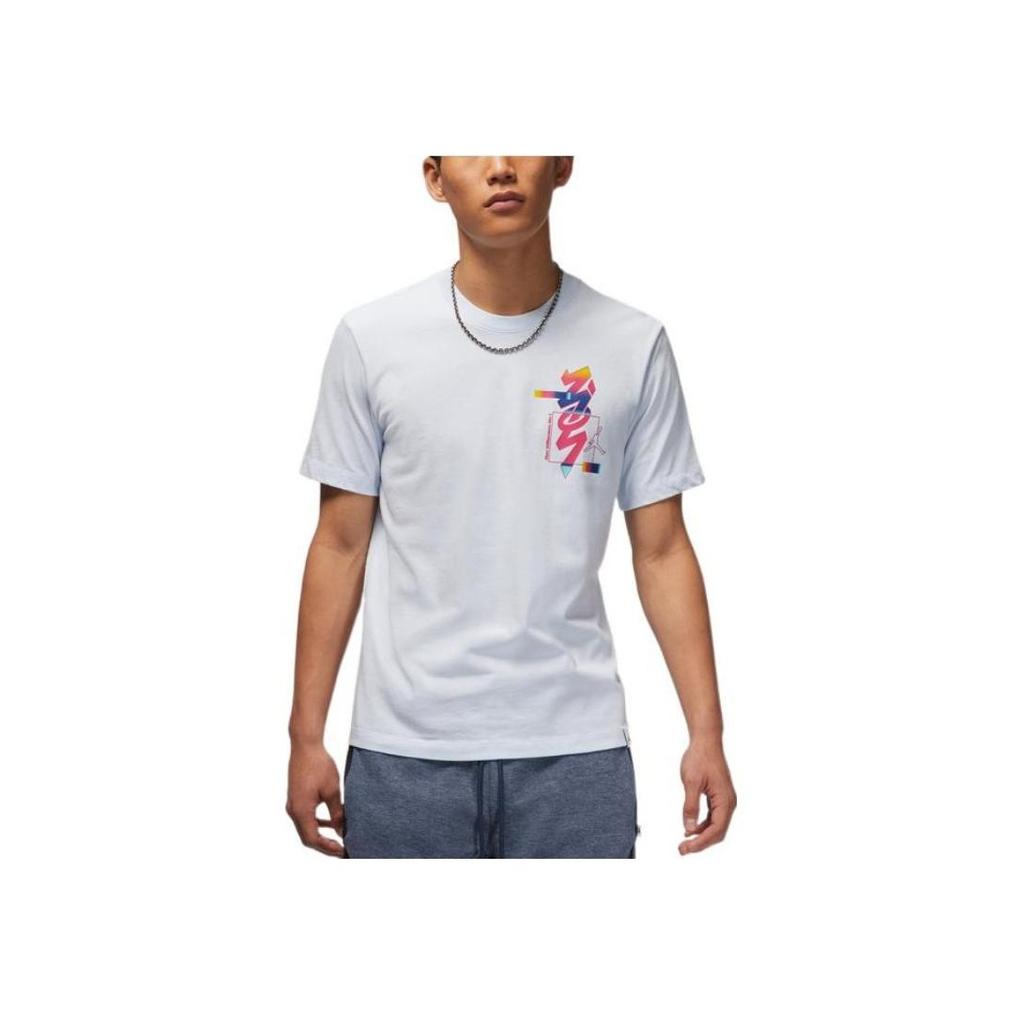 Jordan X Zion Collaboration American Vintage Letter Print Crew Neck Short Sleeve T-Shirt Men Tops White DR2125-453