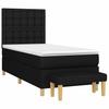 Letto a Box Spring con Materasso Nero 100 x 200 cm Tessuto