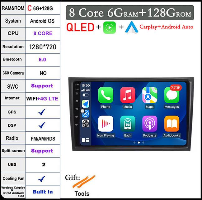 Navigation GPS HD Screen For Volvo XC90 2004 -2014 Android 14 WiFi Car Video Multimedia Player Bluetooth Head Unit