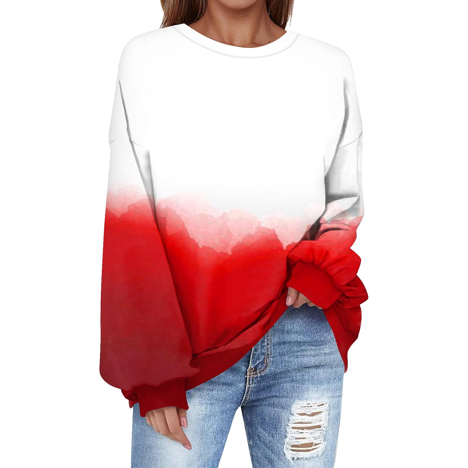 Толстовка большого размера для женщин с круглым вырезом и принтом — фото 5