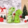 2 Pcs Green Furry Christmas Tree Faux Fur Plush Christmas Tree Tabletop