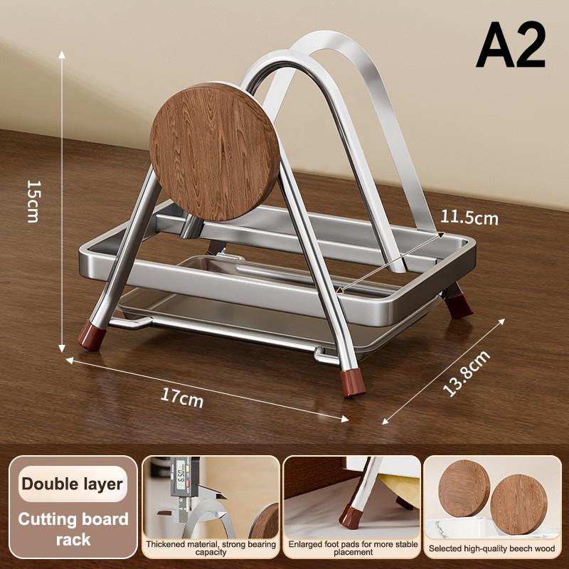 Multi-Purpose Stainless Steel Cutting Board Holder Rustproof Space Saving Chopping Board Durable Shelving Dish Stand