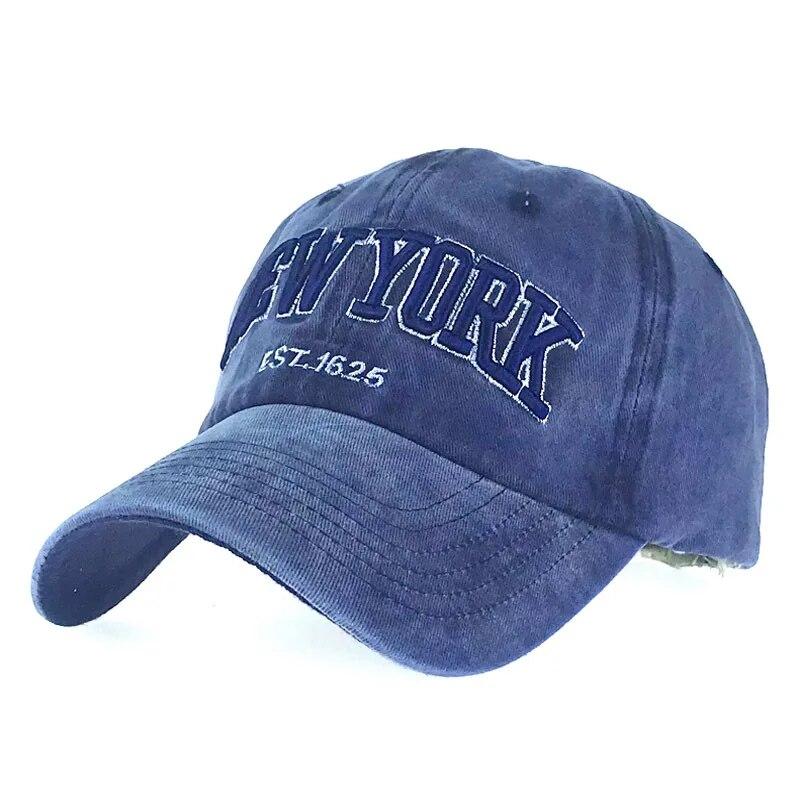 Hot Sale Hat New Spring And Autumn Washed Cloth Baseball Cap Embroidered Letters New York