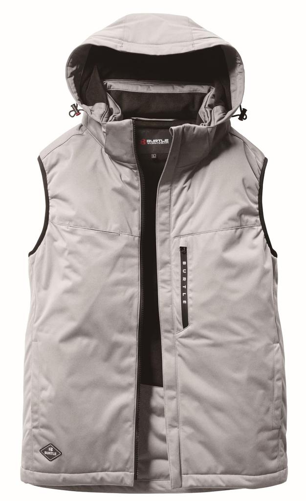 BURTLE Stretch Hoodie Cold Weather Vest For Ash Gray 3264 60 L (Unisex) Autumn/Winter