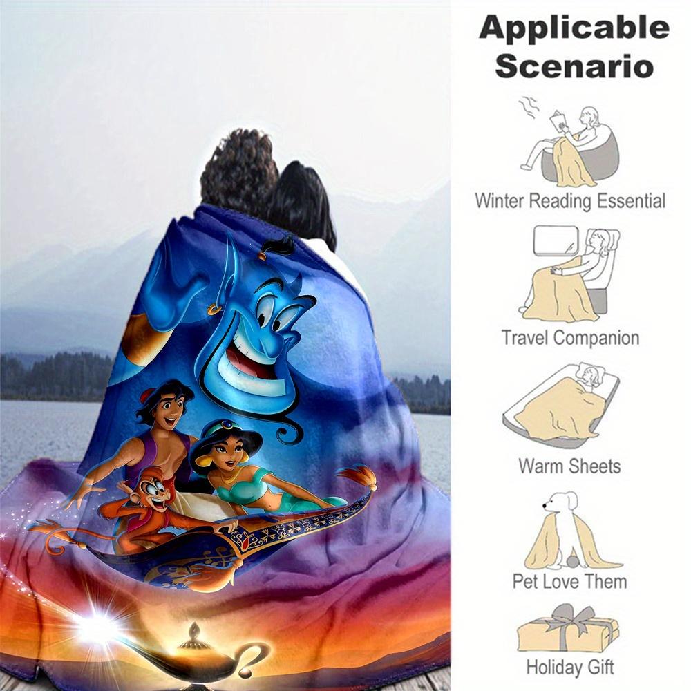 1pc, Aladdin and Princess Jasmine Blanket Soft Throw for Room Decor, Perfect Gift Idea for Family and Friend, Living Room, Travel, Camping