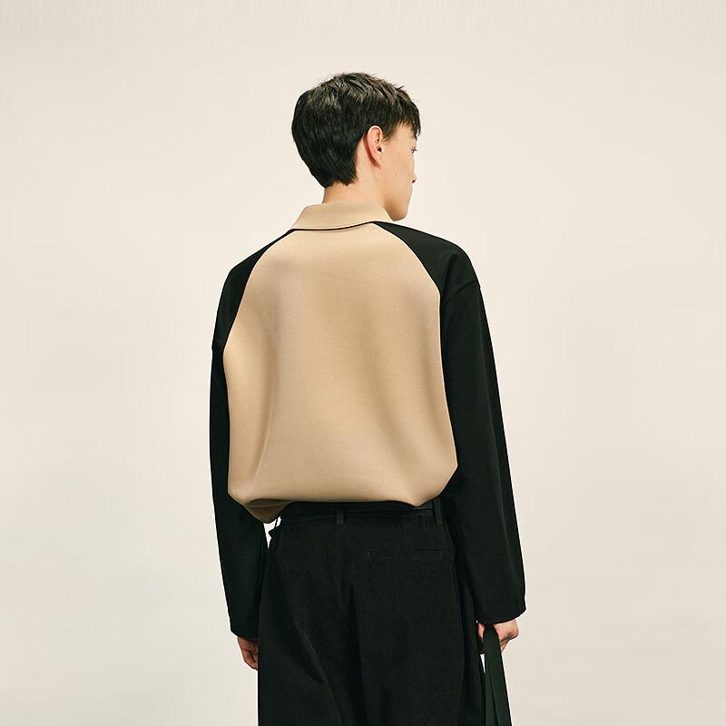 Men's H-Type Polo Collar Long Sleeve Pullover Sweatshirt