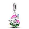 Trendy 925 Silver Large Billed Bir White Dove Parrot Feather Charms Beads Fit Pan 925 Original Bracelets DIY Luxury Fine Jewelry