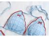 Korean Dongdaemun Plaid Bikini Three-Piece Swimsuit - Sweet and Lovely Style for Women