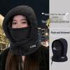 Winter Warm Fleece-Lined Integrated Hat: Ski Cap, Scarf, Earmuffs & Mask for Cycling
