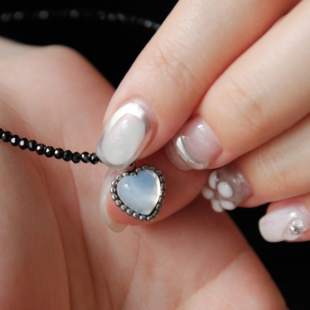 J.Lauren Black Spinel Gemstone Heart Necklace N01134