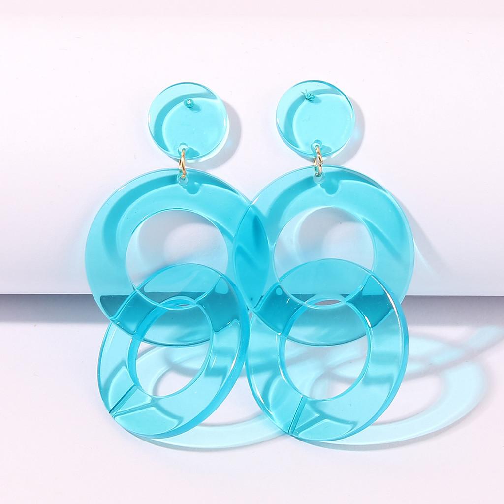 Geometric Acrylic Earrings With Fluorescent Color For Daily Fashion And Gift Use