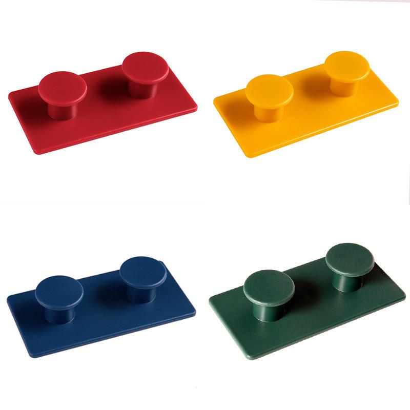 Creative Adhesive Key & Wall Hook - No-Punch, Seamless, Multifunctional Building Block Design