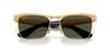 Ray-Ban Sunglasses Frame Color Sandblasted Legend Lens 56mm 0RB3875, (Front) Gold, Color Green,