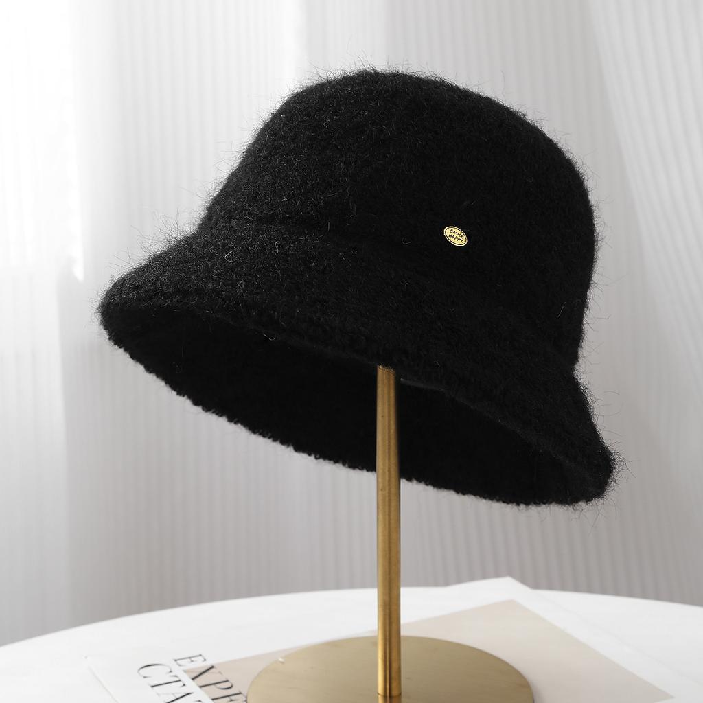 High Quality Exquisite Small Standard Solid Color Basin Hat Plush Lamb Wool Warm Fisherman Hat Children Autumn and Winter Bucket Hat