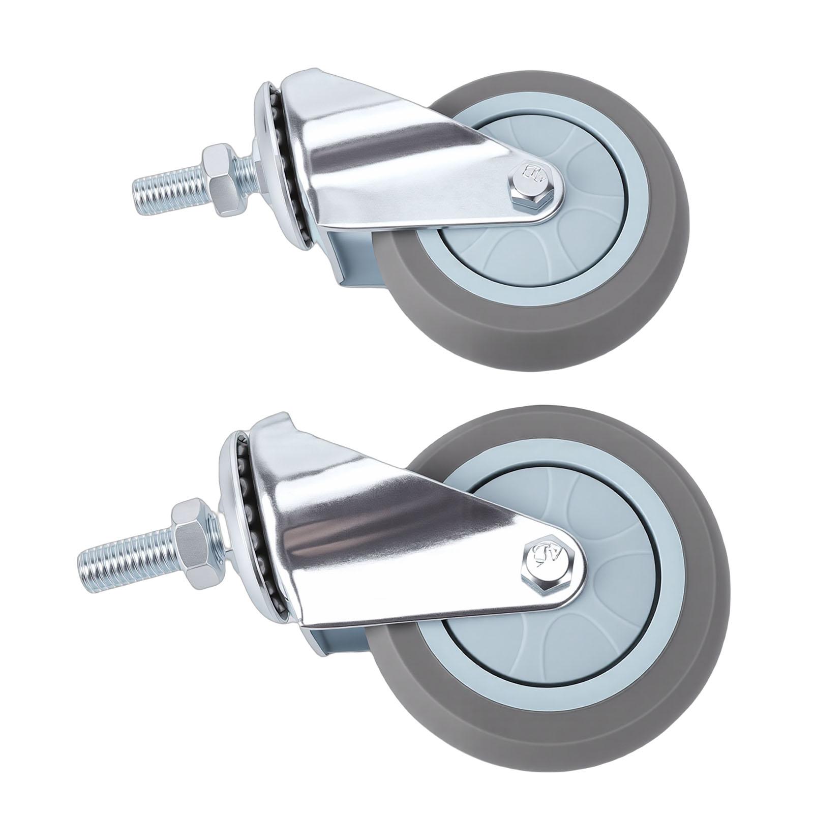 

2PCS 3 Inch Swivel Casters Heavy Duty Silent Wheels 360 Degree Rotation for DIY Utility Cart Trolley M10x30mm 25kg Load