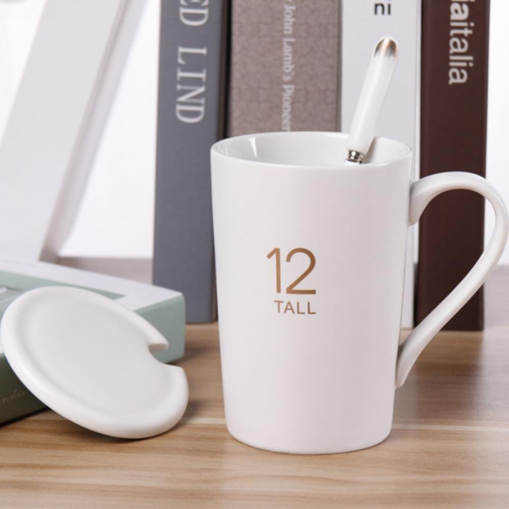 Черно-белая керамическая чашка, матовая кружка, цифровая керамическая кружка, матовая кружка на унции 301-400ml