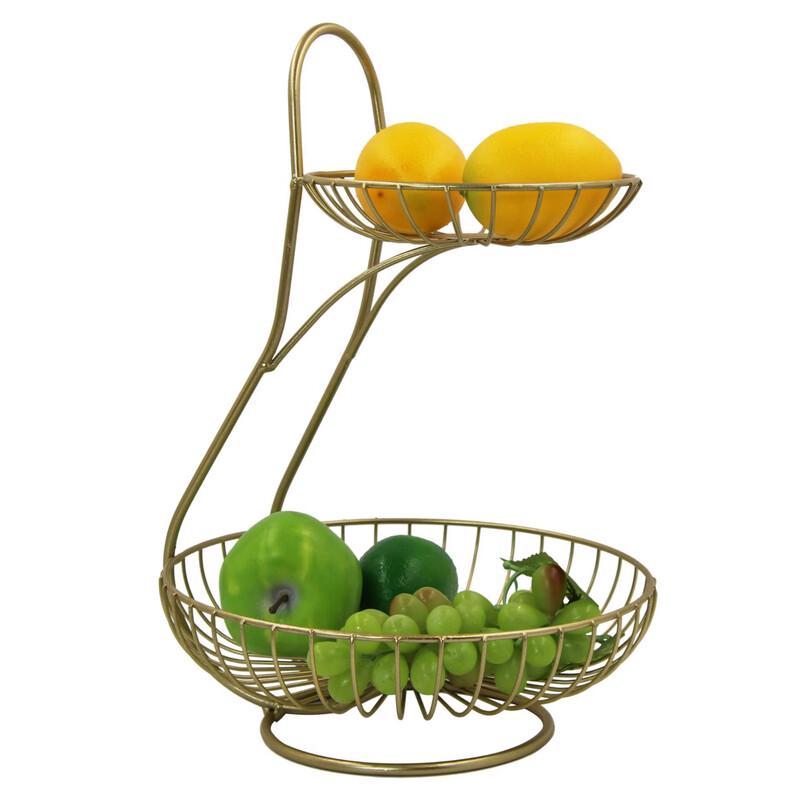 Double-Layer Hollow Metal Fruit Basket