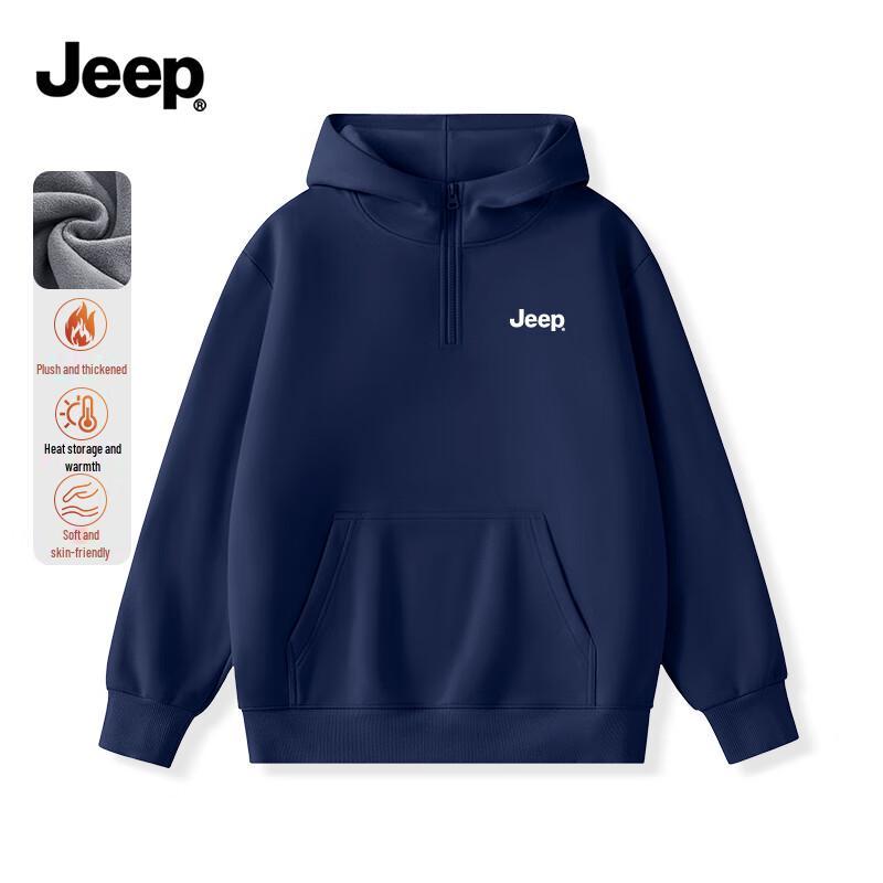 JEEP Men s Heavyweight Fleece Hooded Sweatshirt M