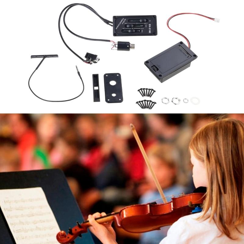 Active Violin Sound Control Accessory Equipped With Output Jacks and Noise Reduction Technology