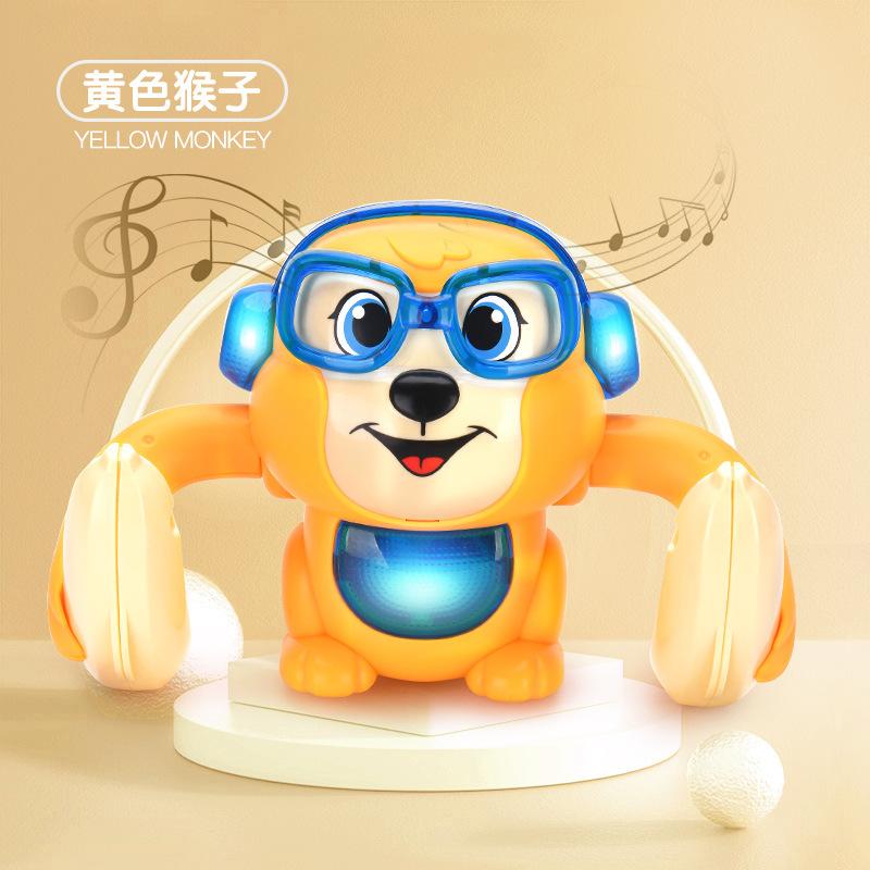Banana Tumbling Monkey Voice-Activated Induction Music Tipping Monkey Cartoon Somersault Little Monkey Children'S Electric Toy