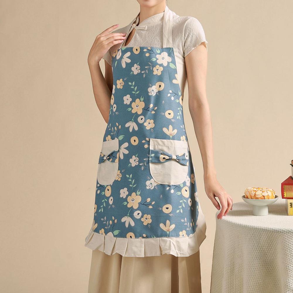Ren Bomull Hem Kök Matlagning Trendiga Arbetskläder Dam Restaurang Specialitet Uniform Snygga Och Luftiga Arbetskläder