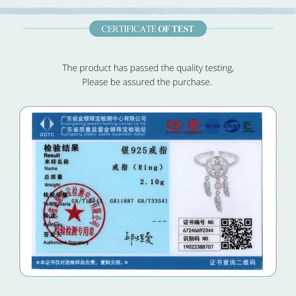 WOSTU 925 Sterling Silver Dreamcatcher Open Ring With Nano Opal Stone For Women Wedding Lucky Gift Fine Jewelry Boho Style