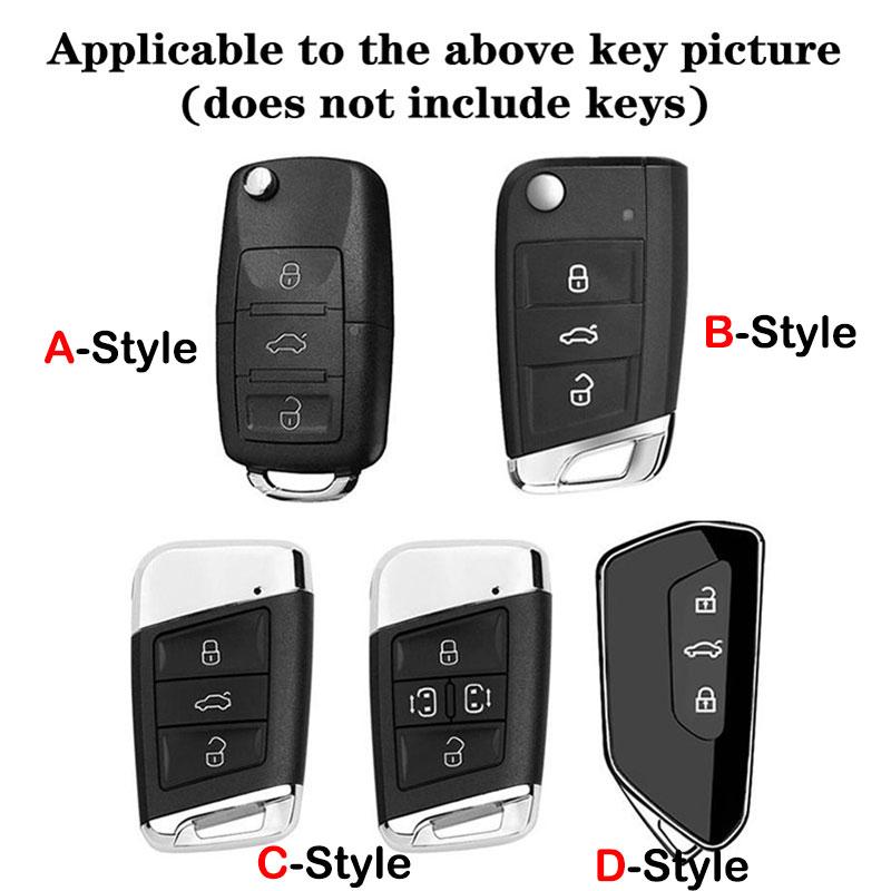 AAAJH1 Suitable for Skoda VIRS Scala Roomster Citigo Kodiaq Fabia Rapid Superb Zinc Alloy High-end Leather Car Key Chain Accessories