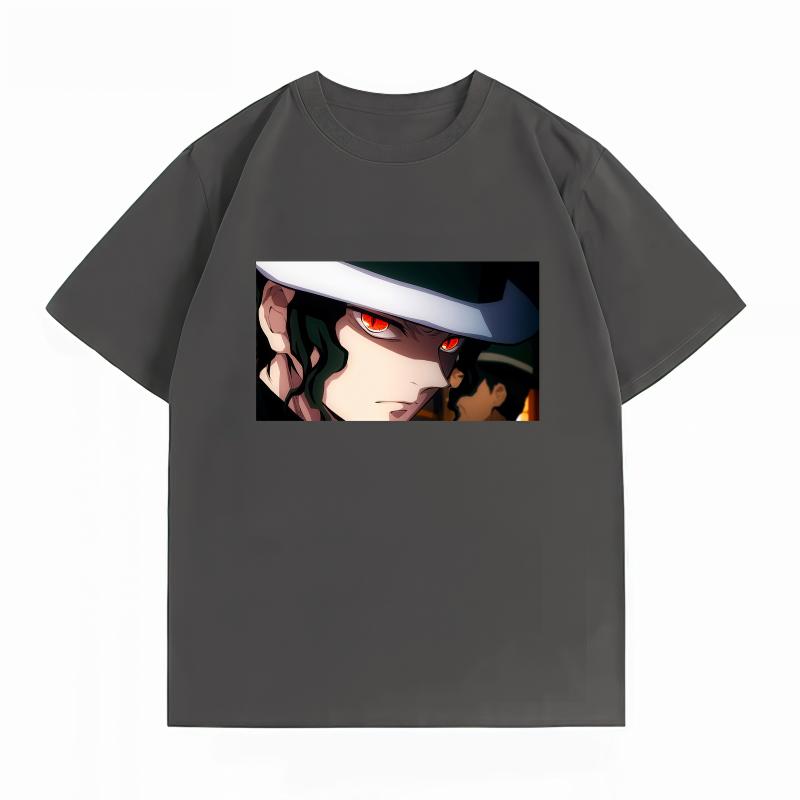 Demon Slayer Muzan Kibutsuji CloseUp Print Tshirt Casual Short Sleeve Cotton Anime Streetwear Unisexs Tshirt