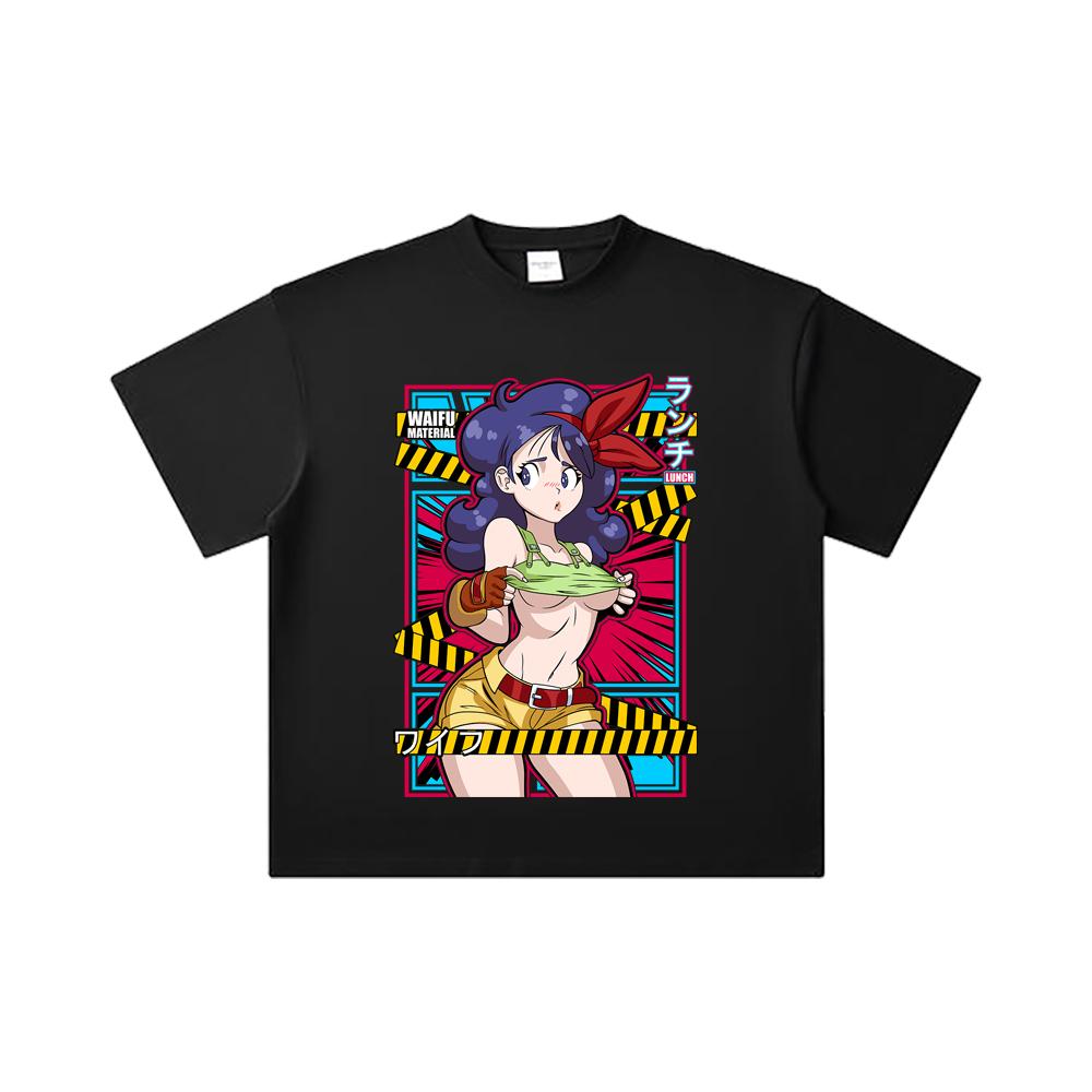 260 GSM Double Yarn 32 Count 100% Cotton Dragon Ball V44 Lunch Waifu Print Unisex Heavy Cotton T Shirt