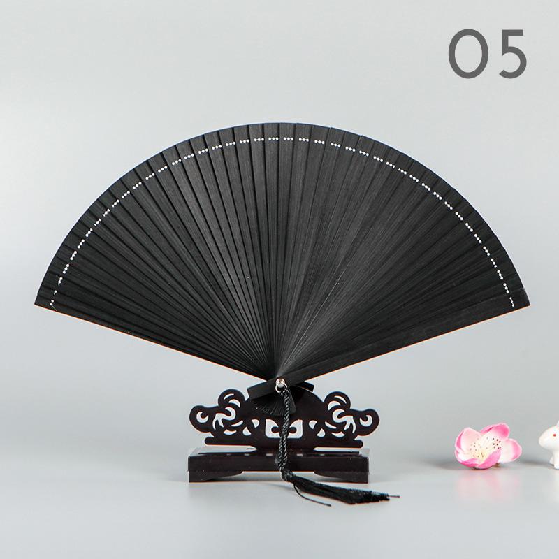 Classical Chinese Style Bamboo Fan Portable Folding Hand Fan Dancing Performance Decor Tassel Vintage Fan Art Craft