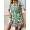 Women's Summer Vacation Printed Short-sleeved Dress