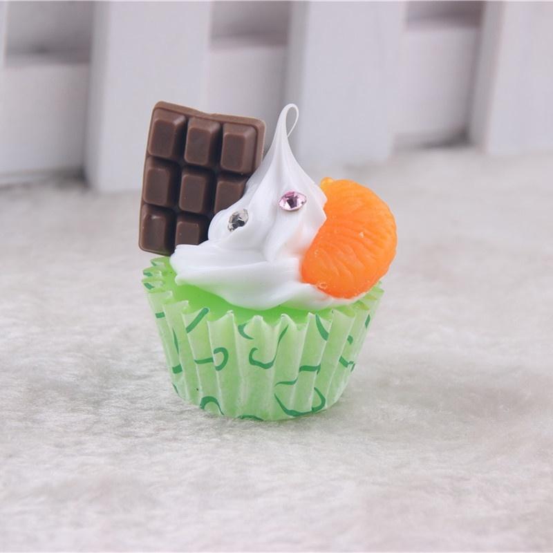 1Pcs Cute Fruit Cream Cupcake Squishy Bread Keychain Bag Phone Charm Pendant