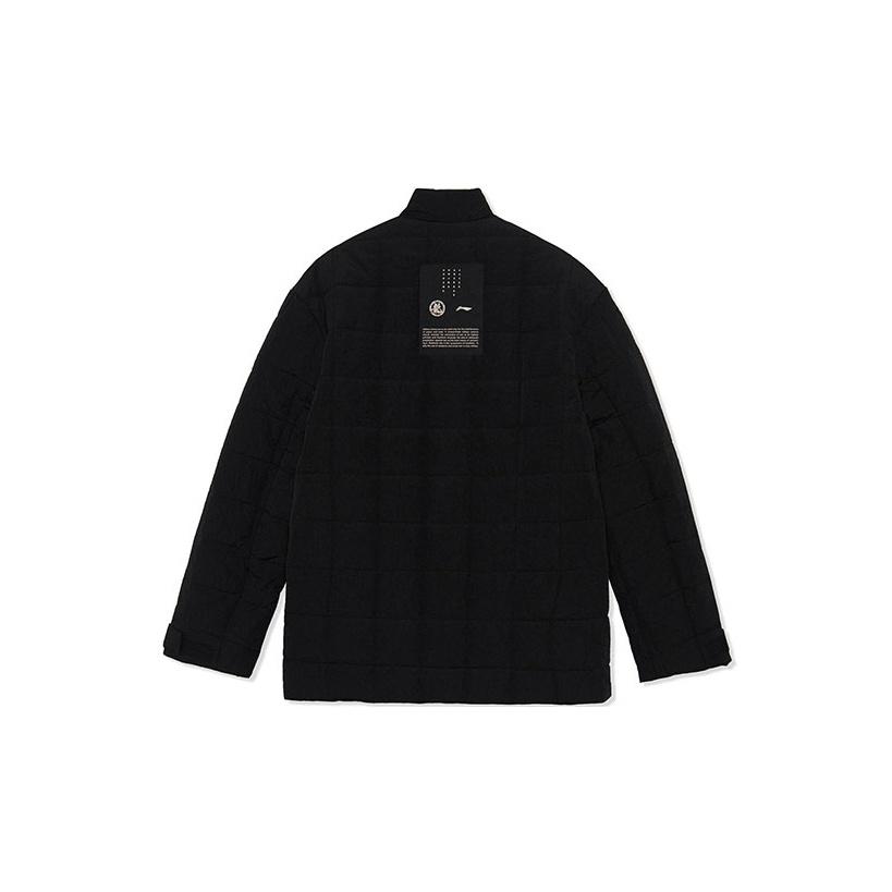 Li Ning X Jackie Chan Collaboration Kung Fu Series Casual Short Lace-Up Cotton Jacket Winter Men Jacket Black AJMR057-1
