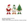 Cute Winter Window Ornaments 3Pcs 2D Wooden Christmas Hanging Ornaments, Cartoon Santa Snowman Tree Figurines Small Wood Holiday with Leg Design,