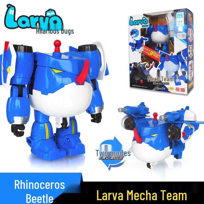 Laughing Larva Toys: Mecha Team Transforming Car-Robot Set for Boys