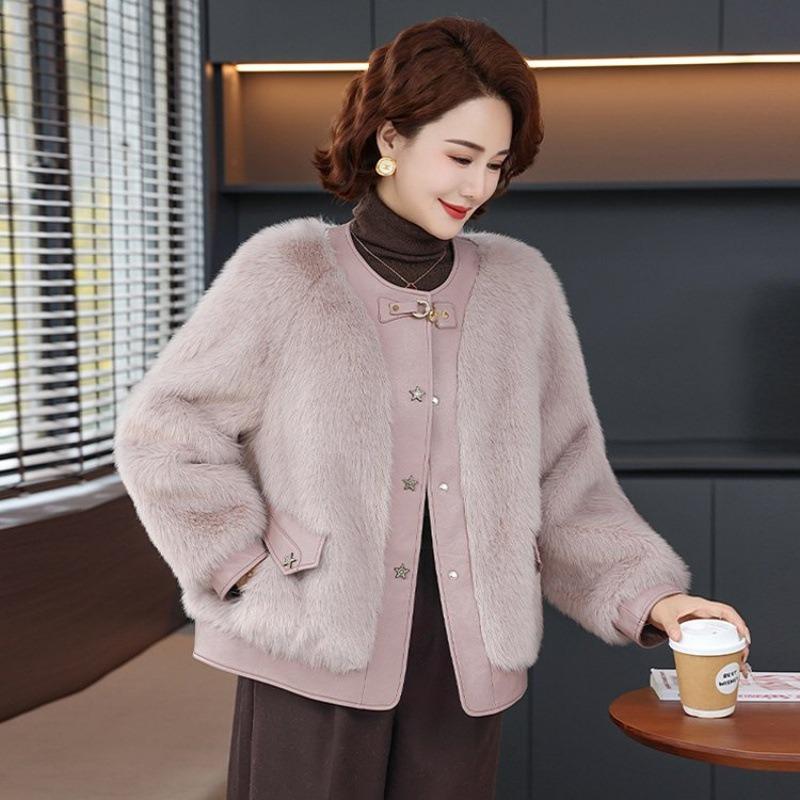 High-end Winter Fur Integrated Jacket with Noble Temperament and New Medium Mink Fur Coat