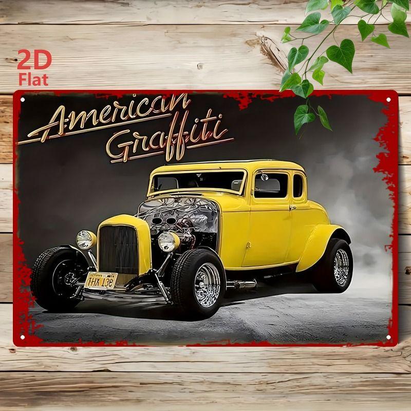 Retro Car Metal Tin Sign Vintage Garage Wall Decor